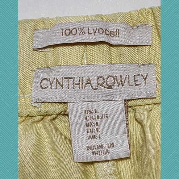 Cynthia Rowley Yellow 100% Tencel Pull On Jogger Style Pants - Picture 4 of 4